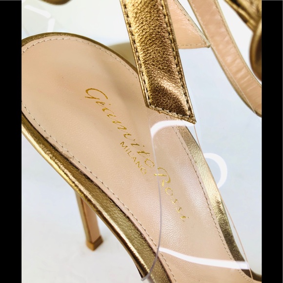 Gianvito Rossi Metallic Pvc Anise Strap Sandals